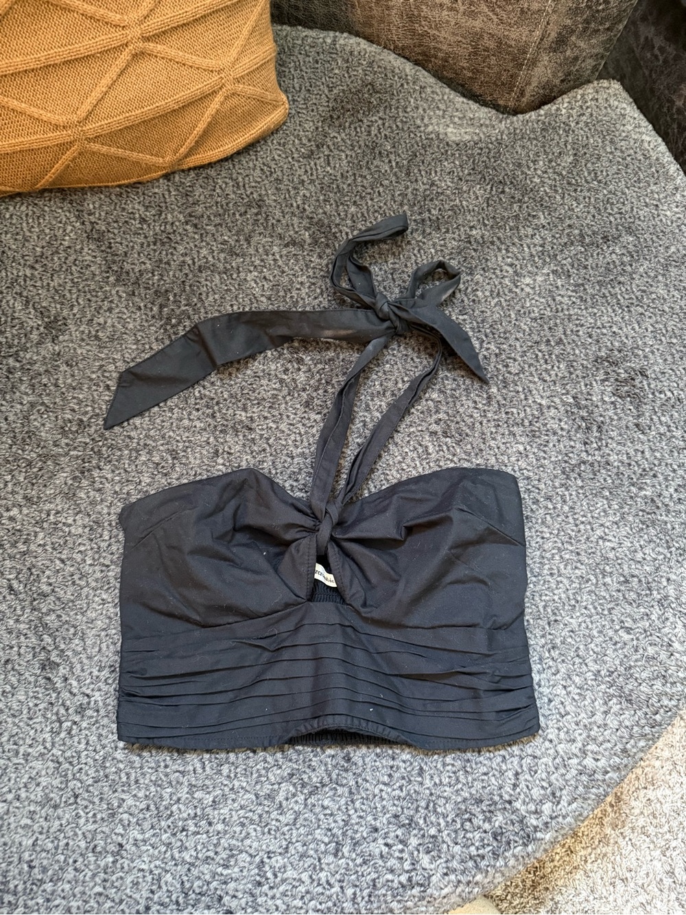 abercrombie & fitch Black Halter Tie Bandeau Halter Top
